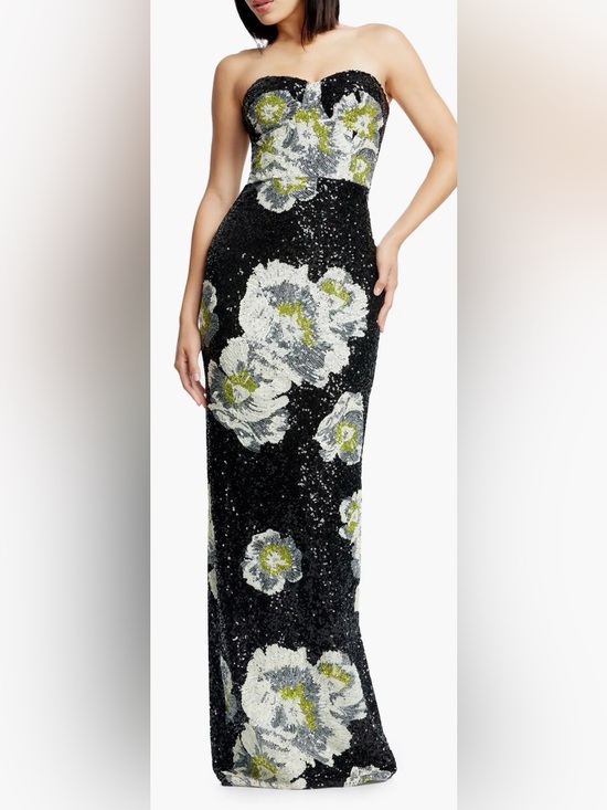 Dress the Population Dresses & Skirts - NEW Dress The Population Vada Floral Sequin Strapless Gown Sz S